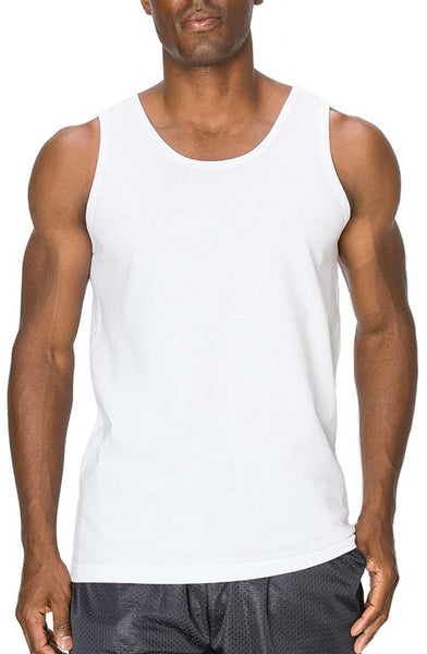 adidas Stretch Cotton Ribbed Tank Top 2-Pack - White, Men's Training